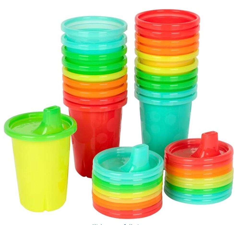 The First Years Take & Toss Spill Proof Reusable Sippy Cups- Rainbow Party Pack